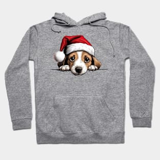 Christmas Peeking Puppy Hoodie